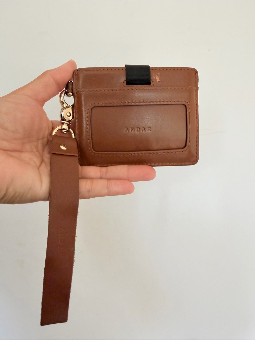 Andar Denner Brown Card Holder Keychain Wallet Wristlet READ NOTE